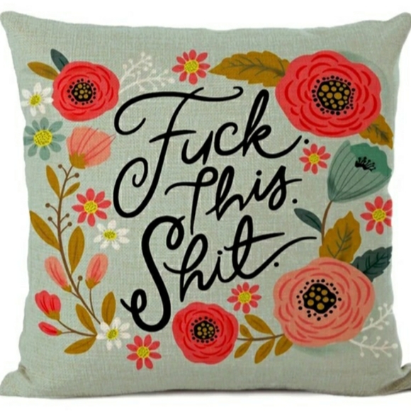 Other - Square Home Decor Couch Sofa “F*CK” Cushion Pillow